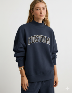 Sudadera Ecológica para Mujer, Cuello Alto Simulado, Informal, de Felpa, Secado Rápido, Transpirable, Mezcla de Poliéster/Algodón, Diseño Personalizado - Product Image 1