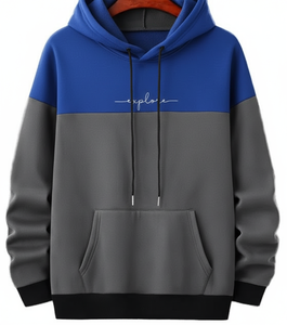 Sweat à capuche pour homme en coton de qualité supérieure Tissu anti-rides avec design de couleur contrastée Sweat à capuche de mode décontractée en gros - Product Image 2