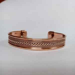 Pulsera de moda de cobre con patrones únicos Beneficios para la salud al usarla Brazaletes de moda - Product Image 3