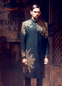 NUEVO IMPRESIONANTE DISEÑADOR ZARI BORDADO EN SHERWANI, PANTALÓN Y ZAPATO A JUEGO CON CUENTAS DE CRISTAL EMBELLECIDAS, DABKA WORK @ 2024 - Product Image 2