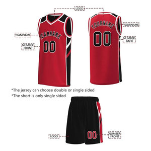 Ensemble de basket-ball personnalisé uniforme vêtements de sport d'été réversibles entièrement sublimés grande taille caractéristique - Product Image 4