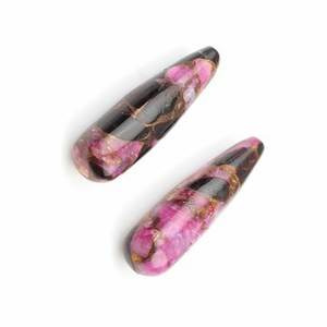Piedra Preciosa Natural de Cobre Mohave Morado Negro de Alta Calidad, 9x30mm, Forma de Gota, Pulida, para Joyería - Product Image 4