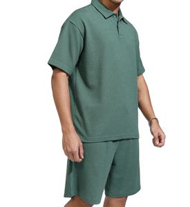 Conjunto Deportivo de Verano de 2 Piezas para Hombre, Conjunto Informal de Joggers Transpirables, Conjunto Combinado de Color Sólido, Camiseta de Manga Corta de Algodón y Pantalones Cortos - Product Image 1