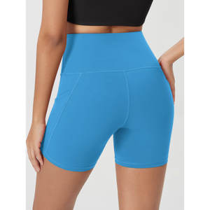 Pantalones cortos de gimnasio de diseño personalizado para mujer, pantalones cortos deportivos de cintura alta para gimnasio, pantalones cortos de yoga para correr - Product Image 3