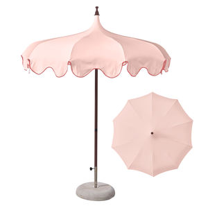 Mobilier de luxe personnalisé rose <span class=keywords><strong>grand</strong></span> jardin marché piscine plage station Parasol <span class=keywords><strong>grand</strong></span> extérieur festonné pagode Patio <span class=keywords><strong>parapluie</strong></span> et base - Product Image 5