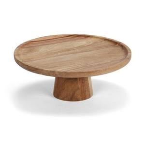 Round <b>Platter</b> Riser Wooden Farmhouse Pedestal Acacia Wood Cake Stand for New Design Natural Pure Wooden - Product Image 1