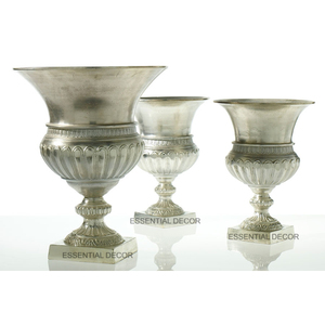 Centro de Mesa de Níquel, Frutero y Decoración Floral sobre Base de Aluminio con Acabado Plateado, Centro de Mesa de Venta Caliente - Product Image 3