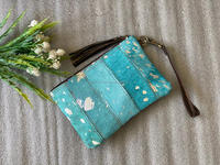 Nouvelles pochettes en cuir de fourrure métallique faite à la main véritable petit bracelet portefeuilles en cuir véritable pochettes à pampilles en cuir femmes portefeuilles élégants