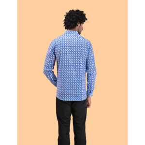 Chemise décontractée pour homme 100% coton imprimée à manches longues, motif floral paisley, tissu Oxford ou popeline, pour le travail, offre ODM - Product Image 3