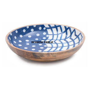 Vaisselle Bol à Chocolat en Bois Forme Ronde Plateau de Table Bol Doux Fait à la Main Meena Sticker Design Bol à Chocolat de Luxe - Product Image 6