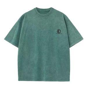 Venta al por mayor de logotipo personalizado de alta calidad lavado con ácido de moda simple camiseta de gran tamaño para los hombres - Product Image 4
