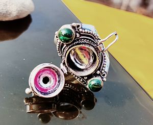 Vente en gros de bague fine classique en argent sterling 925 avec pierre précieuse de malachite pour mariage, fiançailles, anniversaire, cadeau, bijoux - Product Image 3