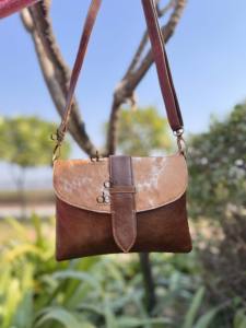 Unique Style Cowhide Fur Leather Handbag Crossbody Sling <b>Bag</b> Stylish Hot Selling Shoulder Western Sling <b>Bag</b> for <b>Women</b> - Product Image 2