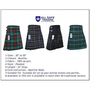 Authentic <b>Mens</b> Scottish 8 Yard Tartan Kilts Handmade With Premium Wool Blend Fabric Perfect For Cultural <b>Festivals</b> And Events - Product Image 6