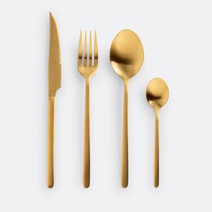 Juego de cubiertos de metal de alta calidad diseñado para un agarre cómodo y un equilibrio perfecto durante las comidas. - Product Image 6