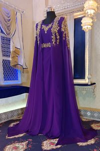 Purple arabic party wear <b>takchita</b> kaftan - Product Image 3