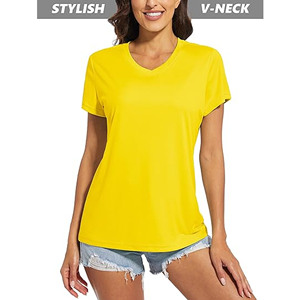 เสื้อยืดแขนสั้นตะเข็บทางคอเสื้อคอวีสีล้วนสำหรับผู้หญิงเสื้อยืดลายกระดูกปลา2024ฤดูร้อน - Product Image 3