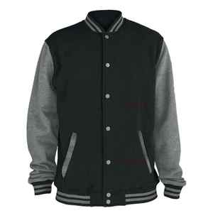 เสื้อแจ็กเก็ตเบสบอลทีมมหาวิทยาลัยสำหรับผู้ชายผู้หญิงผ้าแคนวาสเนื้อผ้าแบบเย็บติดแขนหนังเสื้อโค้ทผ้าแคนวาส - Product Image 1
