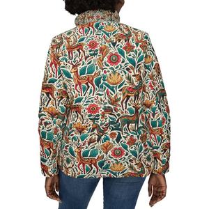 Nouvelle veste matelassée décontractée pour femme avec imprimé graphique de cerf de la forêt, style streetwear élégant, rembourrage en coton, style hip-hop gothique, vente en gros - Product Image 4