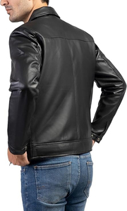 Nueva chaqueta de cuero de moda para hombre de alta calidad hecha a medida con procesamiento de recubrimiento precios razonables para la temporada de primavera - Product Image 3