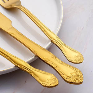 Juego de Cubiertos de Oro para Bodas de Hotel de Lujo con Logotipo de Color Personalizado, Acero Inoxidable, Duradero, Reutilizable, PRESTIGE BLADES - Product Image 5