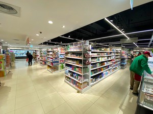 JOSAM Supermarket Gondola Single-Sided 1310*1200*450 mm Steel SS400 Epoxy Powder Coated Wire Back 4-Layer High Capacity <b>Shelving</b> - Product Image 5