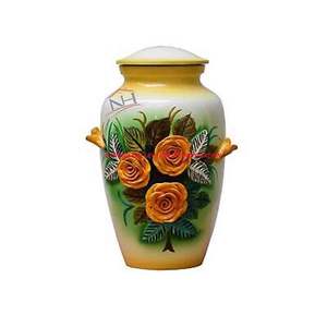 โกศใส่เถ้ากระดูกมนุษย์วาดด้วยมือลายดอกไม้ดีไซน์เนอร์ - Product Image 1