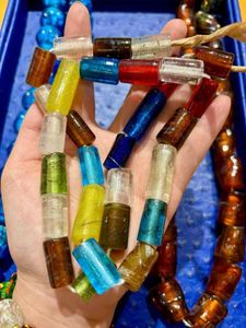 ลูกปัดแก้วรีไซเคิลแบบผสมทำมือลูกปัดกลมแบบแอฟริกันกล่องสีเขียวสำหรับทำเครื่องประดับ - Product Image 5