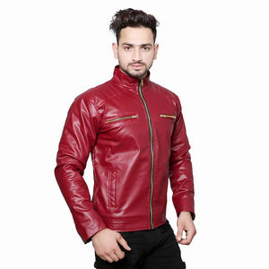 Chaquetas de Motociclista Casuales para Hombre, Novedad 2026, Cuello Alto, Piel de Oveja Original con Cremallera y Cuatro Bolsillos para Invierno - Product Image 1