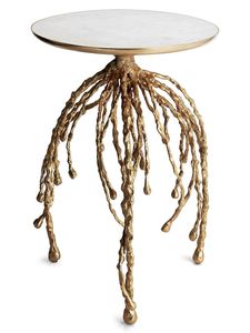 Table d'appoint design géniale pour la maison, l'hôtel et les restaurants Table de meubles de café couleur or et blanc Tables basses au design moderne - Product Image 3