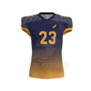 Uniforme de football américain personnalisé pour hommes, maillot à col en V avec dégradé de couleurs, 23, sublimé, respirant, ajusté, manches courtes - Product Image 1