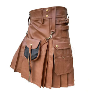 หนังสีน้ำตาลปรับได้แฟชั่นสุภาพสตรี Kilt ออกแบบใหม่ Kilt สำหรับสุภาพสตรีทำในปากีสถาน - Product Image 4