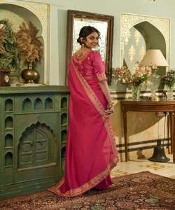 เสื้อส่าหรีปักลายผ้าไหมสำหรับผู้หญิงเสื้อผ้าปาร์ตี้ราคาไม่แพงเสื้อผ้า500ชนเผ่าทำจากผ้าฝ้าย - Product Image 2