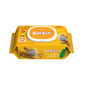 Toallitas húmedas de tela no tejida Kinkin Mejor precio 100 piezas purificadas para limpieza con agua para pieles sensibles de bebés y niños - Product Image 1