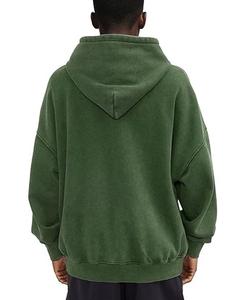 Nouvel arrivage de sweat à capuche blanc avec fermeture éclair et délavé à l'acide vente en gros de sweat à capuche d'hiver à épaules tombantes pour hommes - Product Image 5