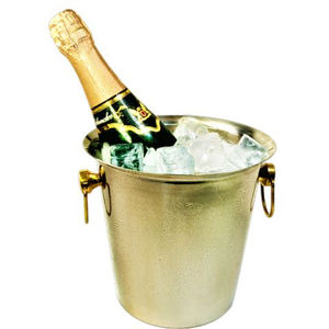 Seau à glace de fête de qualité supérieure en laiton finition or avec poignée, accessoires de bar, seaux à glace à paroi simple en métal, refroidisseur à vin - Product Image 2