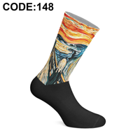 Chaussettes d'art imprimées numériquement de qualité supérieure, fabriquées en Turquie, design par sublimation, motifs uniques et colorés, taille unique.