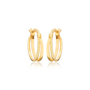 Pendientes de aro redondos dobles turcos hechos a mano al por mayor TDainty Everyday 925 joyería de plata esterlina - Product Image 6