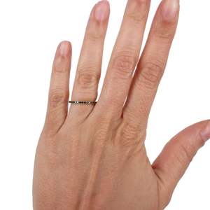 Round Cut Prong Setting <b>Black</b> Diamond Eternity <b>Ring</b> For <b>Women</b> - Product Image 5