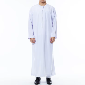Vêtements musulmans, tenue décontractée unie, vente en gros, vêtements islamiques classiques pour hommes, respirants, thobes de haute qualité en coton, longueur au sol, Eid - Product Image 4