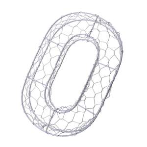 Imported Iron Frame <b>Wire</b> <b>Wreath</b> Metal Planter Lucky Number 0 DIY Home Oval Galvanized <b>Wire</b> Basket Metal Storage & Display Basket - Product Image 3