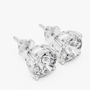 Boucles d'oreilles solitaire en diamant de laboratoire de 0,50 ct, sertissage à 4 griffes, fabriquées en or massif 10 carats, disponibles à un prix compétitif - Product Image 6