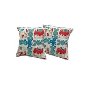 Juego de 2 Fundas de Cojín Digitales con Diseño de Elefante Vibrante, 16x16, Multicolor, Cuadradas, Hechas a Mano, para Sofá, Cama, Sala de Estar - Product Image 5