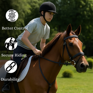 Bridon de cheval en cuir occidental de haute qualité / Rênes de qualité supérieure, ajustement confortable / Équipement de cheval durable pour l'équitation, l'entraînement et les spectacles 2026 - Product Image 3