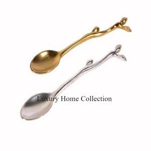 Silver Color Stainless Steel Top Cutlery Set With Gold Color Brass Casted Handle Flatware Set <b>Knife</b> <b>Fork</b> <b>and</b> Spoon Cutlery Set - Product Image 4