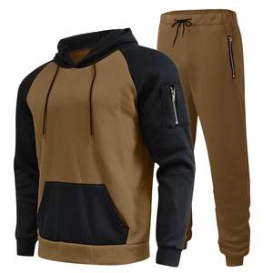2025 OEM Color contrastante entrenamiento de moda gimnasio chándal con capucha Jogger sudaderas con capucha Jogging chándal personalizado para hombres - Product Image 1