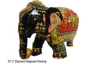 Estatuilla de elefante de madera tallada a mano, escultura Vintage pintada en negro, estatua de madera artesanal, estante de exhibición para el hogar - Product Image 3