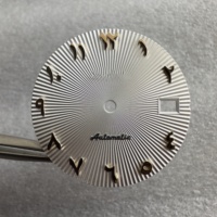 LAJAX WD0068 Cadran de montre artisanal en alliage de cuivre de 28,5 mm avec chiffres arabes et logo, mouvement NH, accessoires de montre