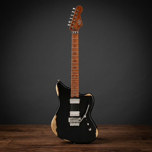 Guitare électrique SBS Jumbo à 6 cordes avec manche en érable flammé torréfié, frettes en acier inoxydable, tremolo Floyd Rose et micros humbucker Alnico II - Product Image 1