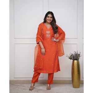 ชุดผ้าโปร่งปักลายผ้าวิสคอสชานเดอร์จากอินเดียสำหรับงานแต่งงานปาร์ตี้ฤดูหนาว - Product Image 1